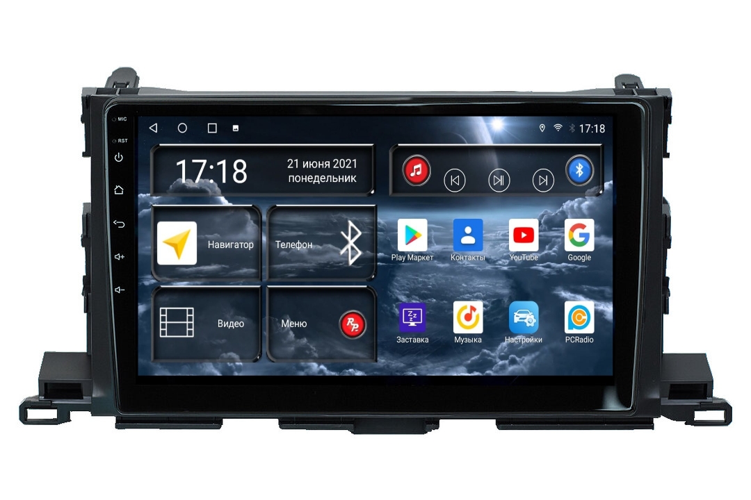 Android магнитола для Toyota Highlander 3-поколение XU50, RedPower 71184
