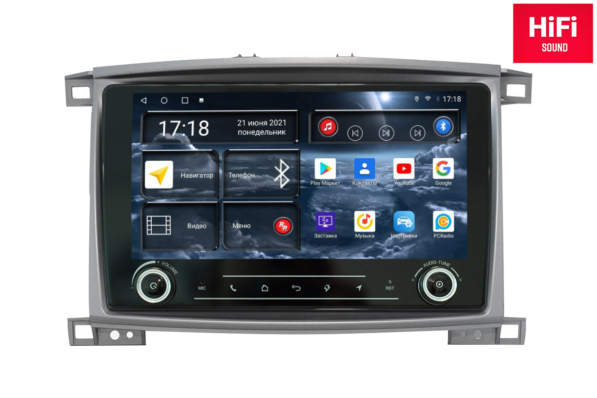 Магнитола Android Hi-Fi для Toyota Land Cruiser 100 (01.1998-12.2007) и Lexus LX470 (08.2002-11.2007), RedPower K75183
