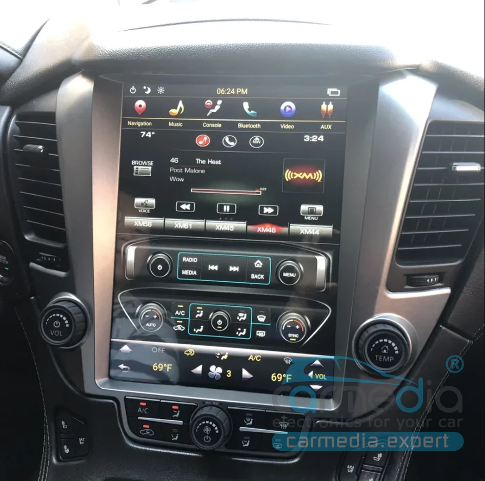 Магнитола Android для Chevrolet TAHOE, SUBURBAN 2015-2018, CARMEDIA NH-1201-P6-8 Tesla-Style