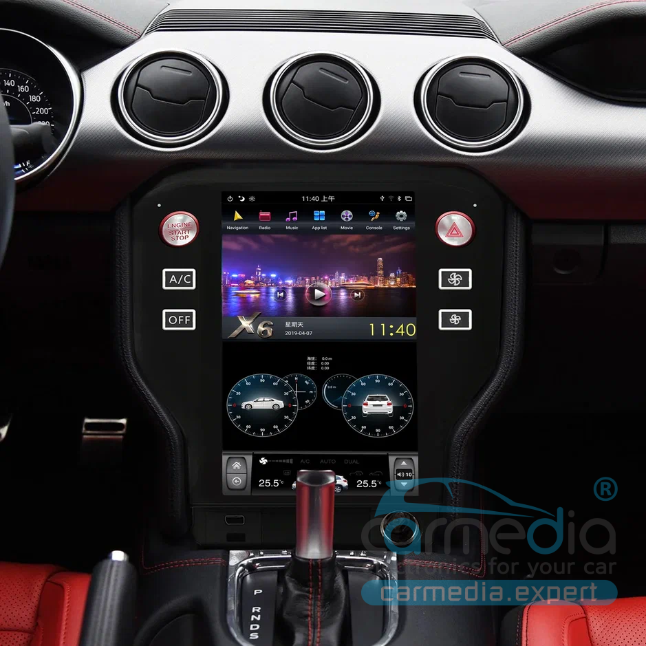 Магнитола Android для Ford Mustang New, CARMEDIA ZF-1103-DSP-X6-64 Tesla-Style