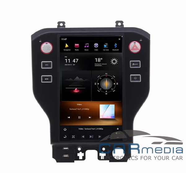 Магнитола Android для Ford Mustang (2014-2024), CARMEDIA ZF-1256-Q6-DSP-8-128-LTE Tesla-Style
