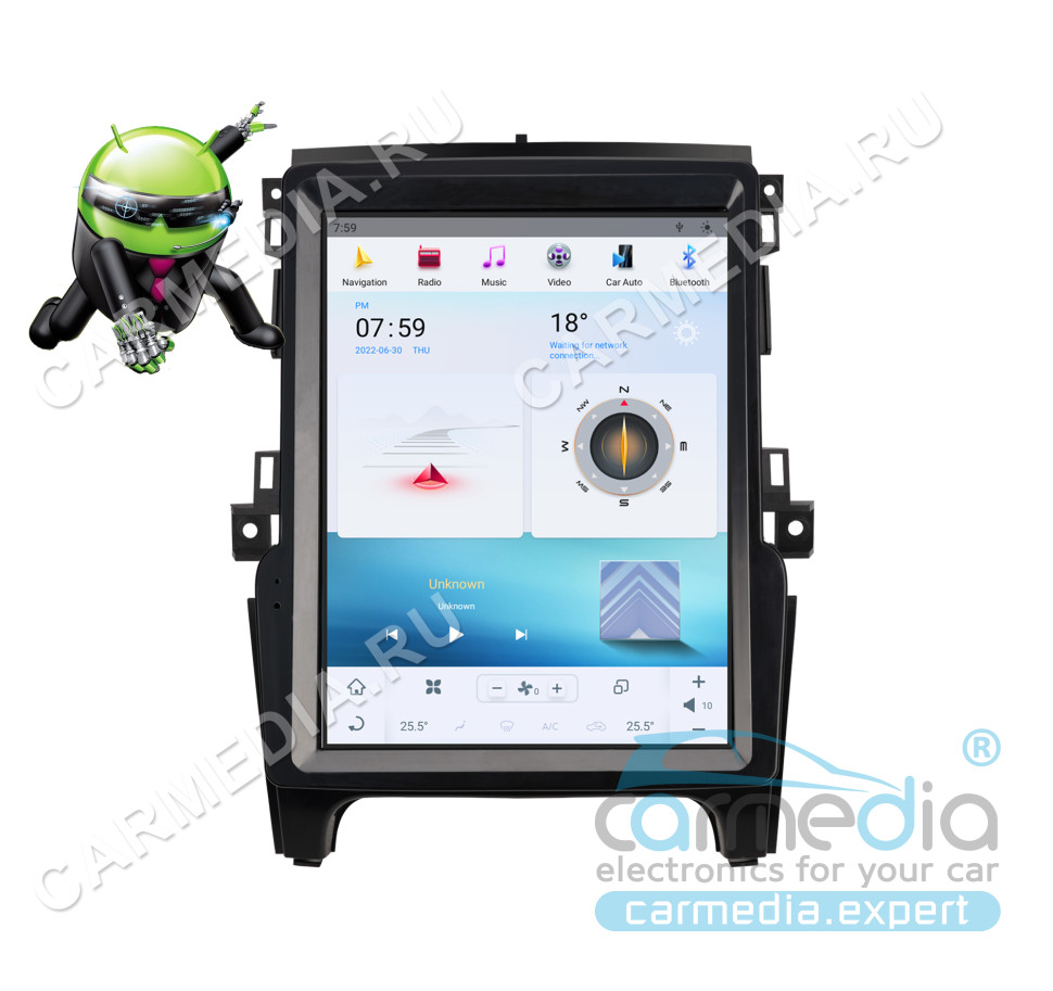 Магнитола Android для Ford Ranger (2016-2020), CARMEDIA ZF-1310-Q-DSP-8-128-LTE Tesla-Style