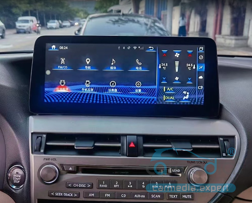 Магнитола Android для Lexus RX 270/350/450 (с 2009г.в. по 2014г.в.) низкие комплект.  CARMEDIA MRW-3908