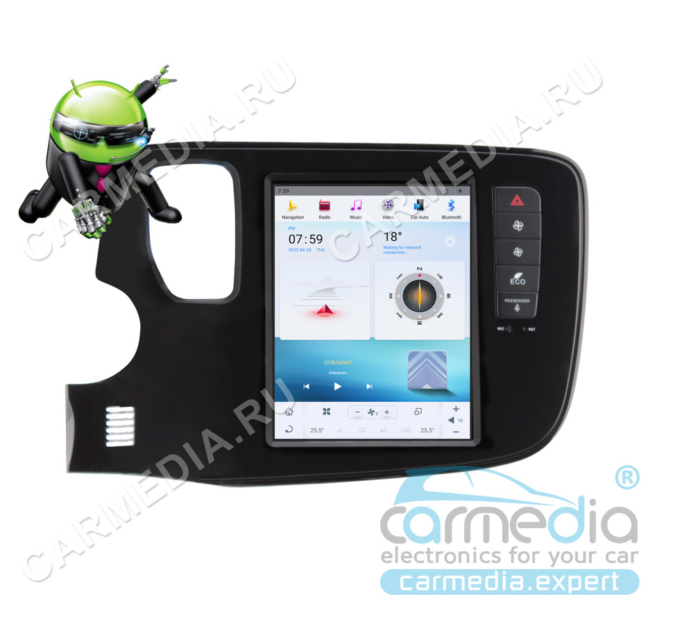 Магнитола Android для  Mitsubishi Outlander 2012-2018 (все комплектации), CARMEDIA ZF-1109-Q-DSP-8-128-LTE Tesla-Style