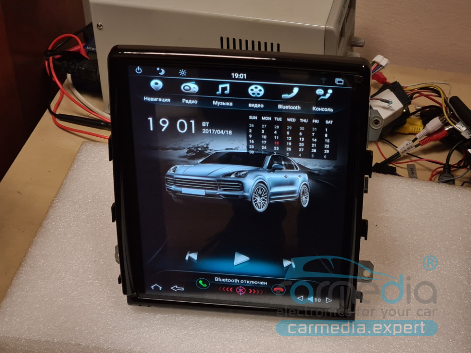 Магнитола Android для PORSCHE CAYENNE (2011-2017), CARMEDIA NH-1004-P6-10 Tesla-Style