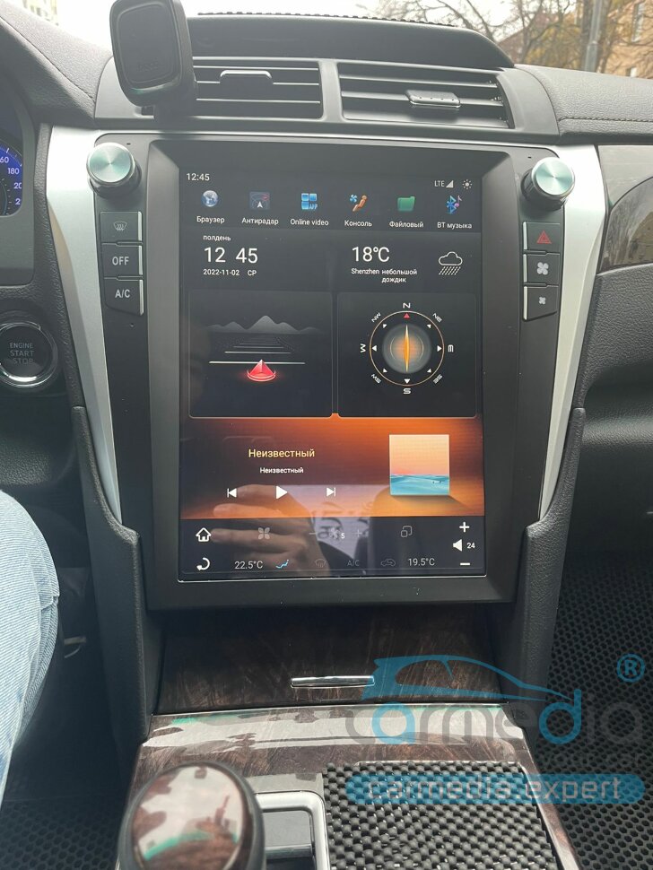 Магнитола Android для Toyota Camry 11.2011+ (V50, V55) не поддерживает кнопки заднего дивана и заднюю шторку CARMEDIA ZF-1206-Q6-DSP-8-128-LTE Tesla-Style