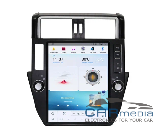 Магнитола Android для Toyota Land Cruiser Prado 150 (2009-2013.) компл. без кругового обзора CARMEDIA ZF-1221-Q6-DSP-6-128-LTE Tesla-Style