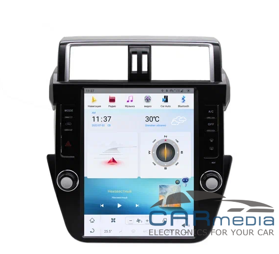Магнитола Android для Toyota Land Cruiser Prado 150 (2013-2016) (все компл., кроме кругового обзора), CARMEDIA ZF-1215-Q6-DSP-6-128-LTE Tesla-Style