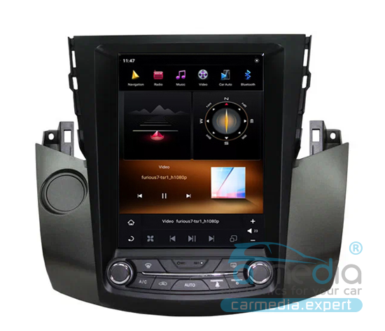 Магнитола Android для Toyota RAV4 III пок (2006-2012.) в т.ч. компл. со штатным монитором, CARMEDIA ZF-1121-Q6-DSP-8-128-LTE Tesla-Style